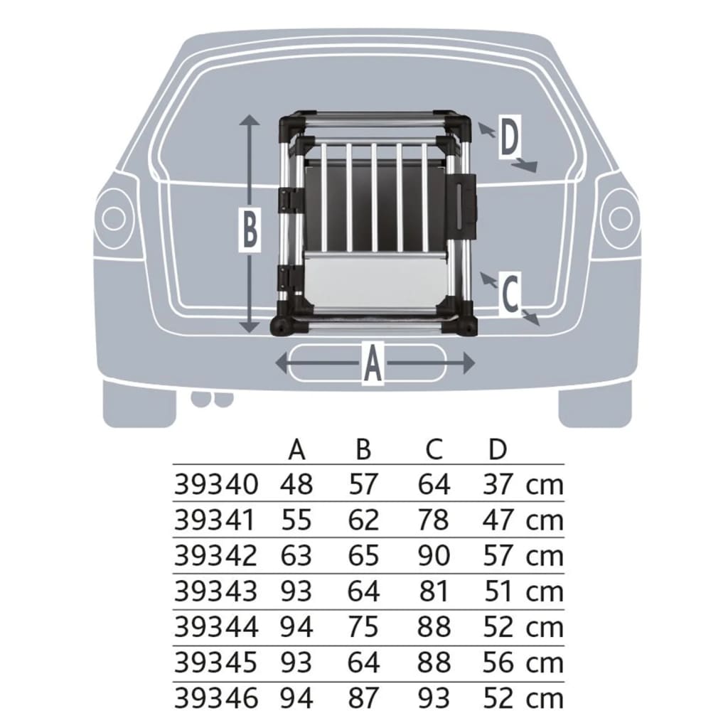 TRIXIE Boîte de transport pour animaux de compagnie XL Aluminium