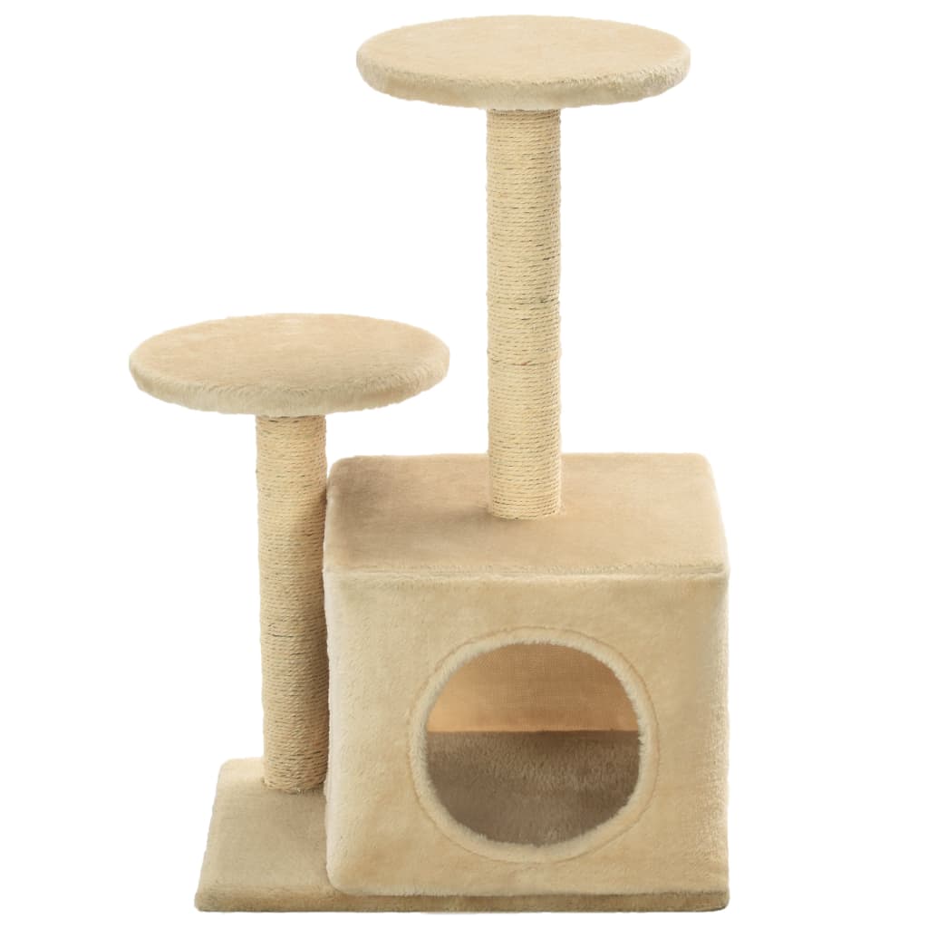 Arbre à chat avec griffoir en sisal 60 cm Beige