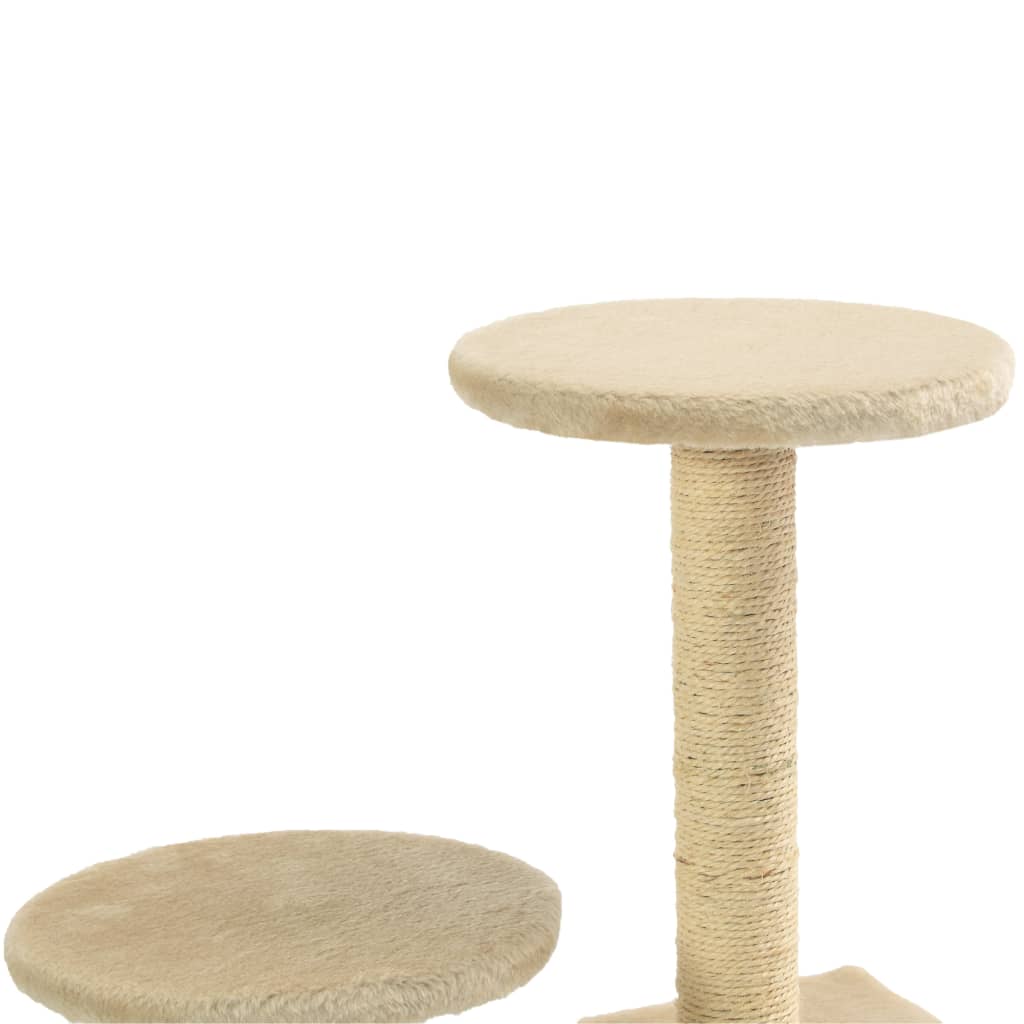 Arbre à chat avec griffoir en sisal 60 cm Beige