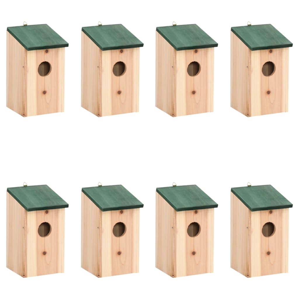 Nichoirs 8 pcs Bois 12x12x22 cm