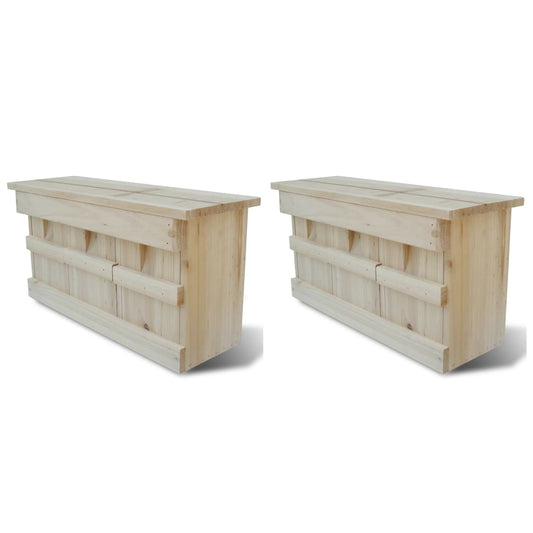 Maisons pour moineau 2 pcs Bois 44 x 15,5 x 21,5 cm