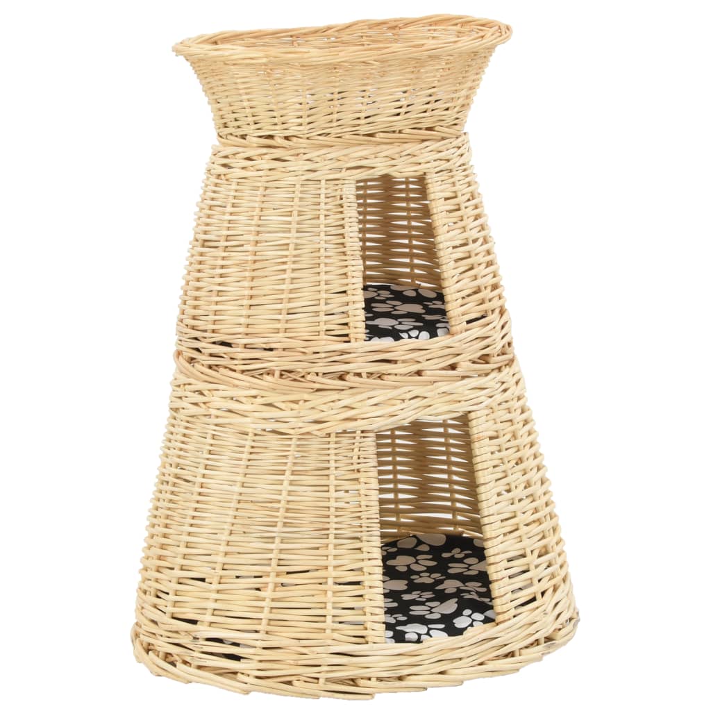 Ensemble de panier pour chats 3 pcs avec coussins 47x34x60 cm