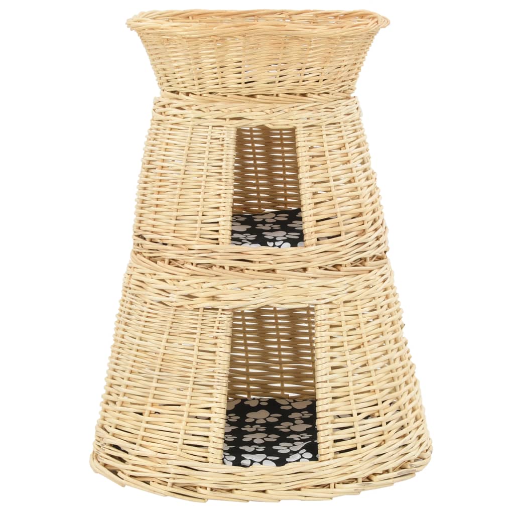 Ensemble de panier pour chats 3 pcs avec coussins 47x34x60 cm