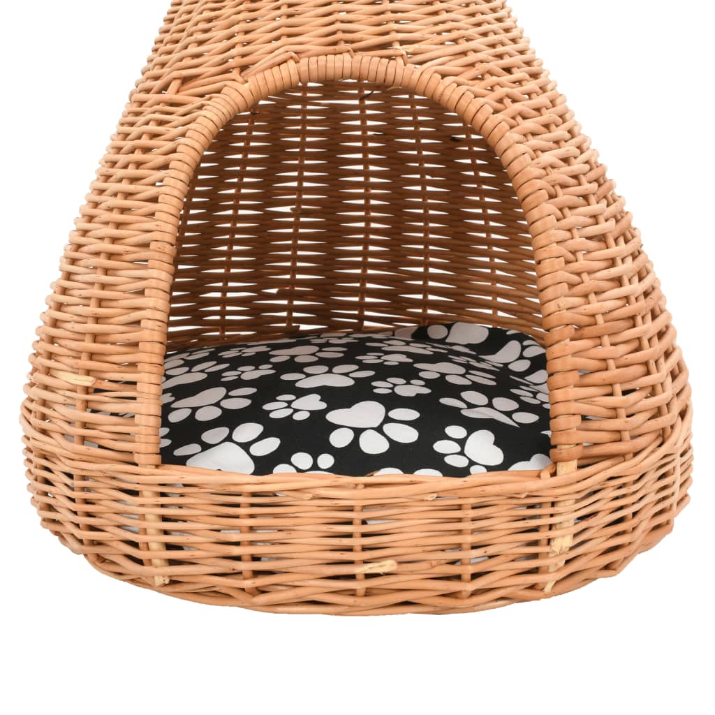 Panier pour chats avec coussin 40x60 cm Saule naturel