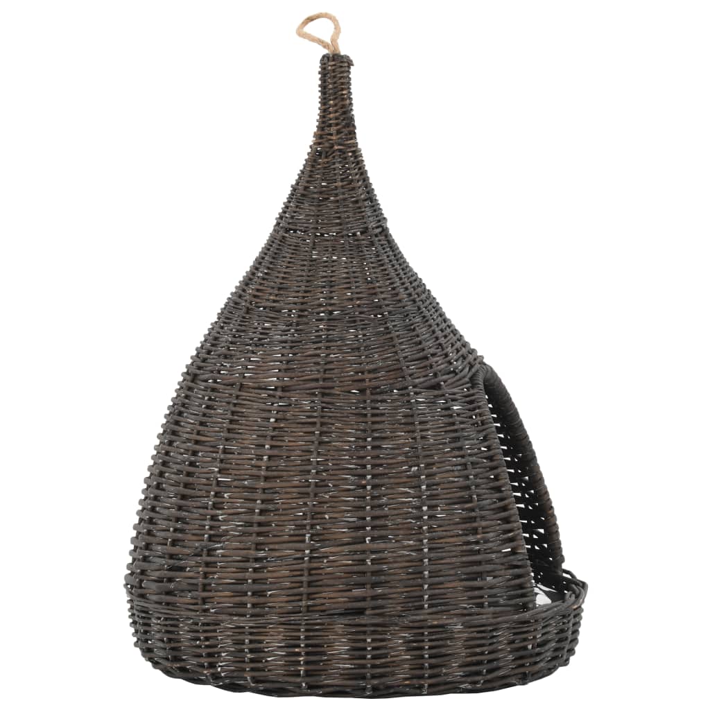 Panier pour chats avec coussin Gris 40x60 cm Saule naturel