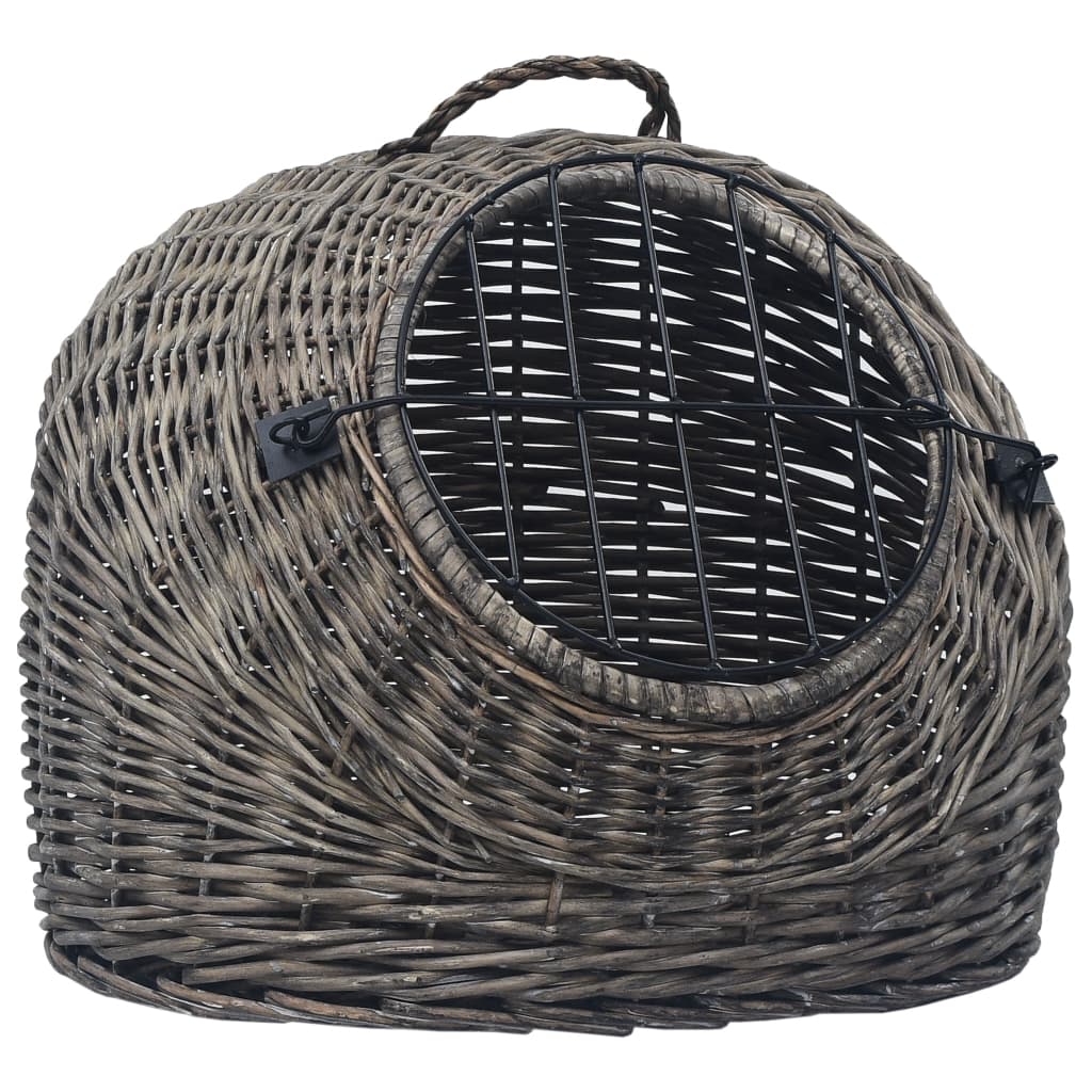 Cage de transport pour chats Gris 45x35x35 cm Saule naturel