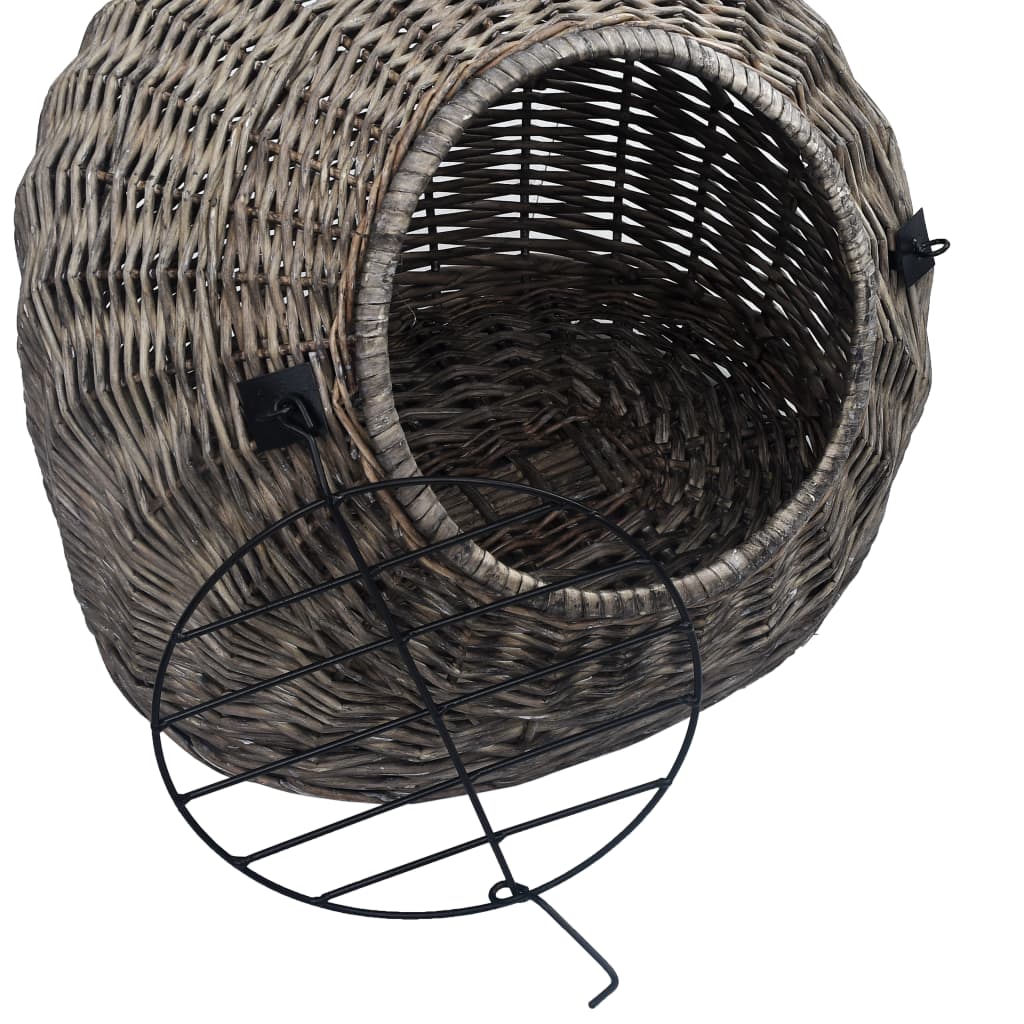 Cage de transport pour chats Gris 50x42x40 cm Saule naturel