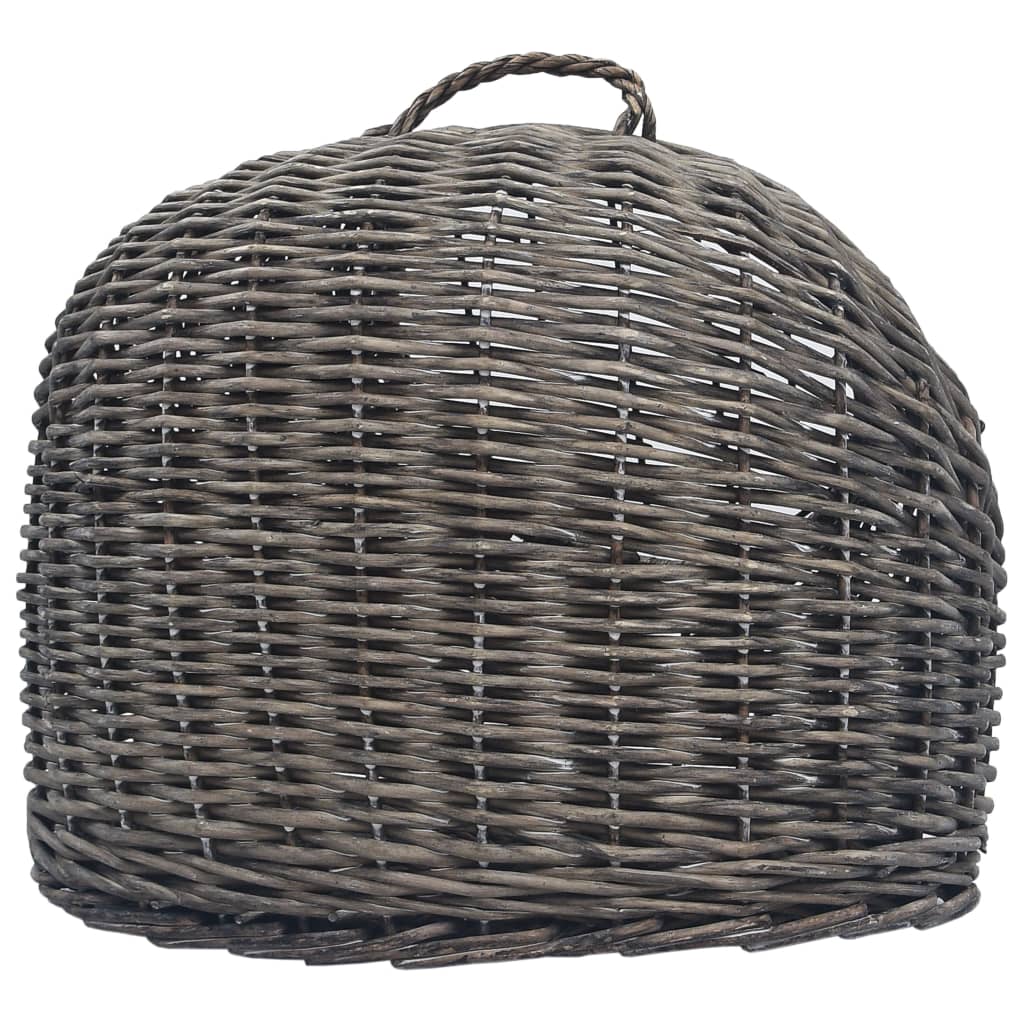 Cage de transport pour chats Gris 60x45x45 cm Saule naturel