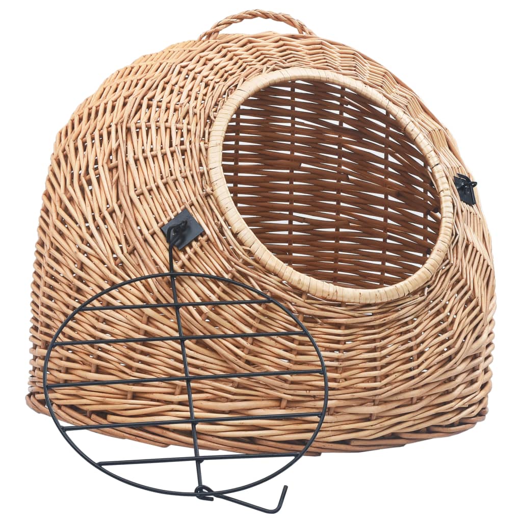 Cage de transport pour chats 60x45x45 cm Saule naturel