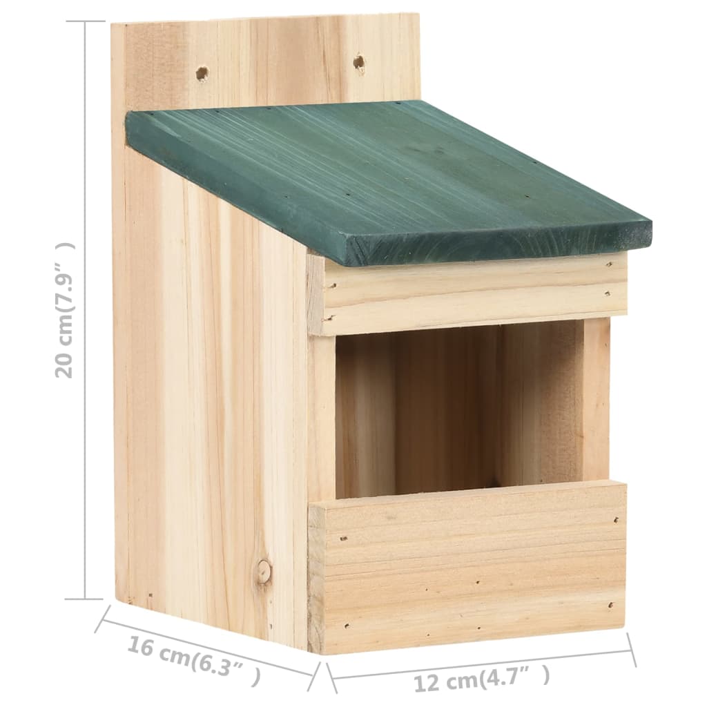 Nichoirs 4 pcs 12x16x20 cm Bois de sapin