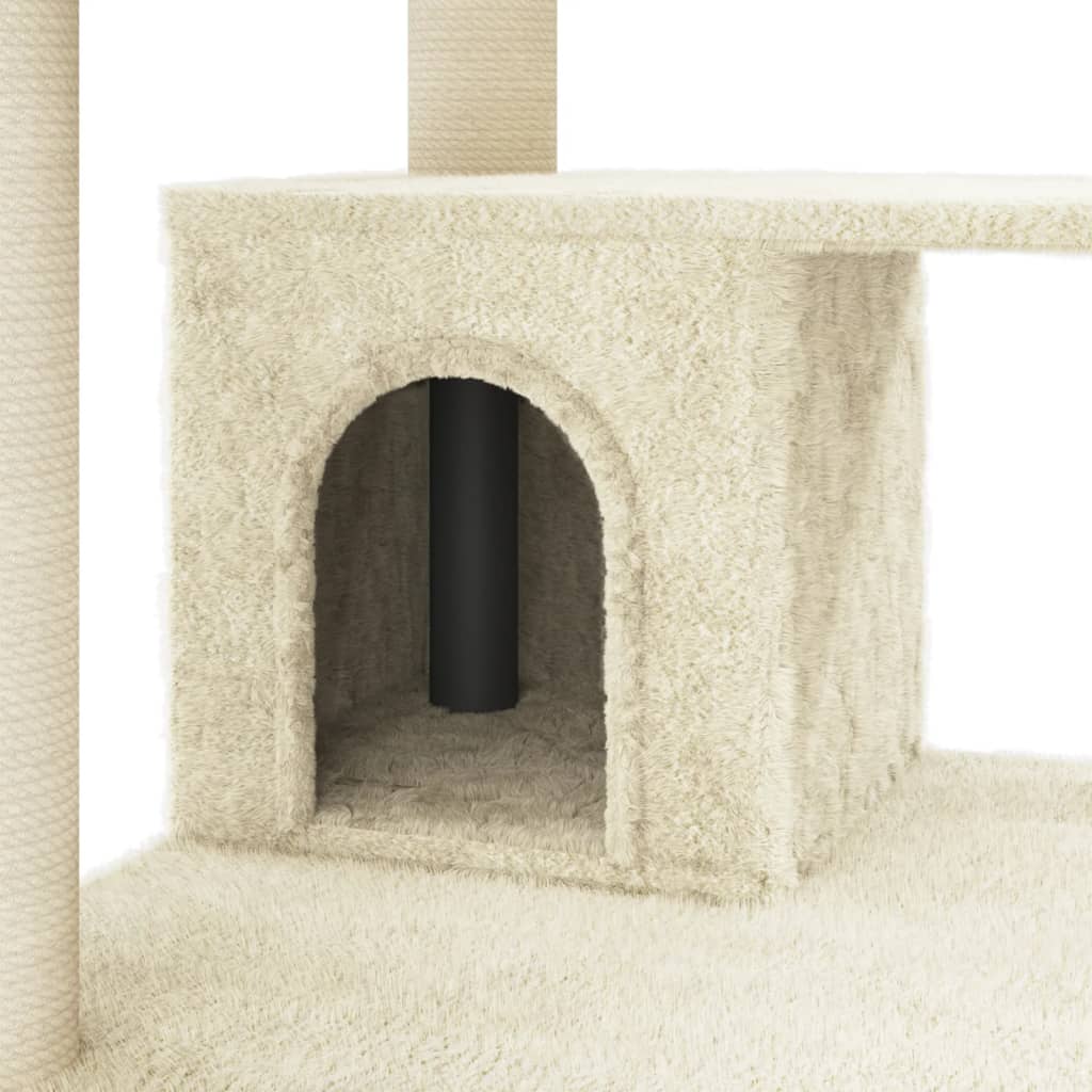 Arbre à chat avec griffoirs en sisal Crème 183 cm