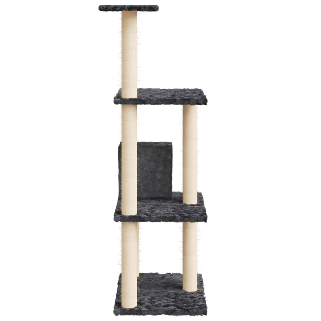 Arbre à chat avec griffoirs en sisal Gris foncé 119 cm