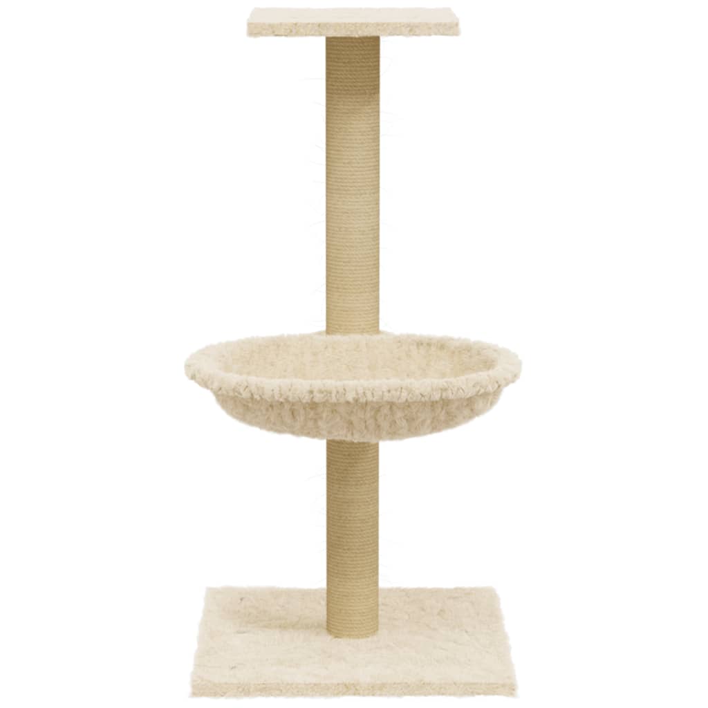 Arbre à chat avec griffoir en sisal Crème 74 cm