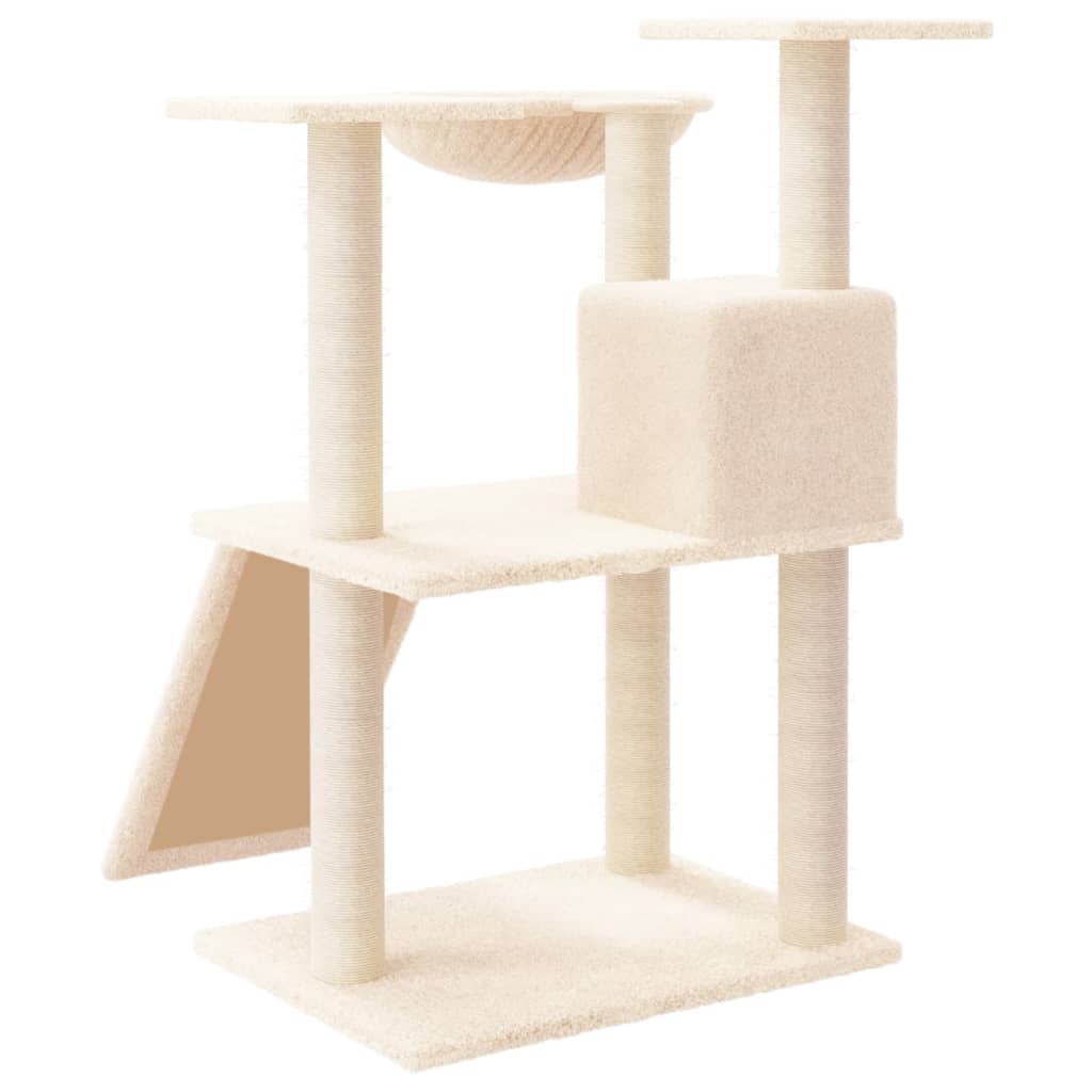 Arbre à chat avec griffoirs en sisal Crème 83 cm