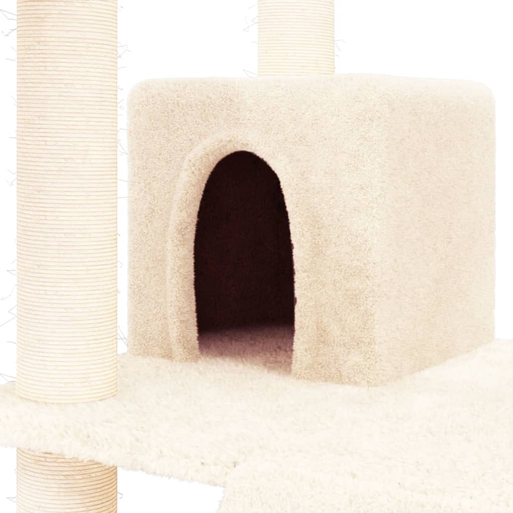 Arbre à chat avec griffoirs en sisal Crème 83 cm