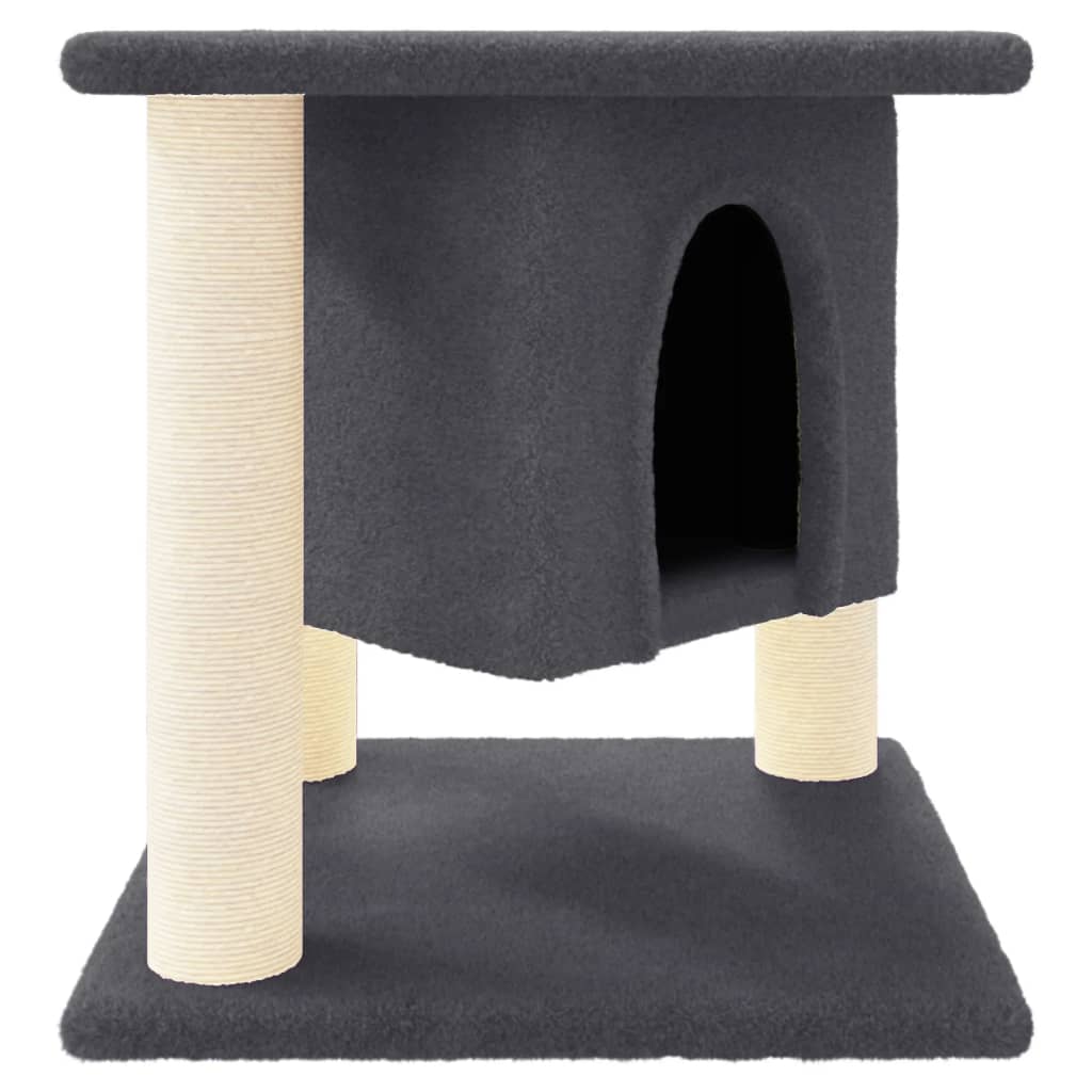 Arbre à chat avec griffoirs en sisal Gris foncé 37 cm