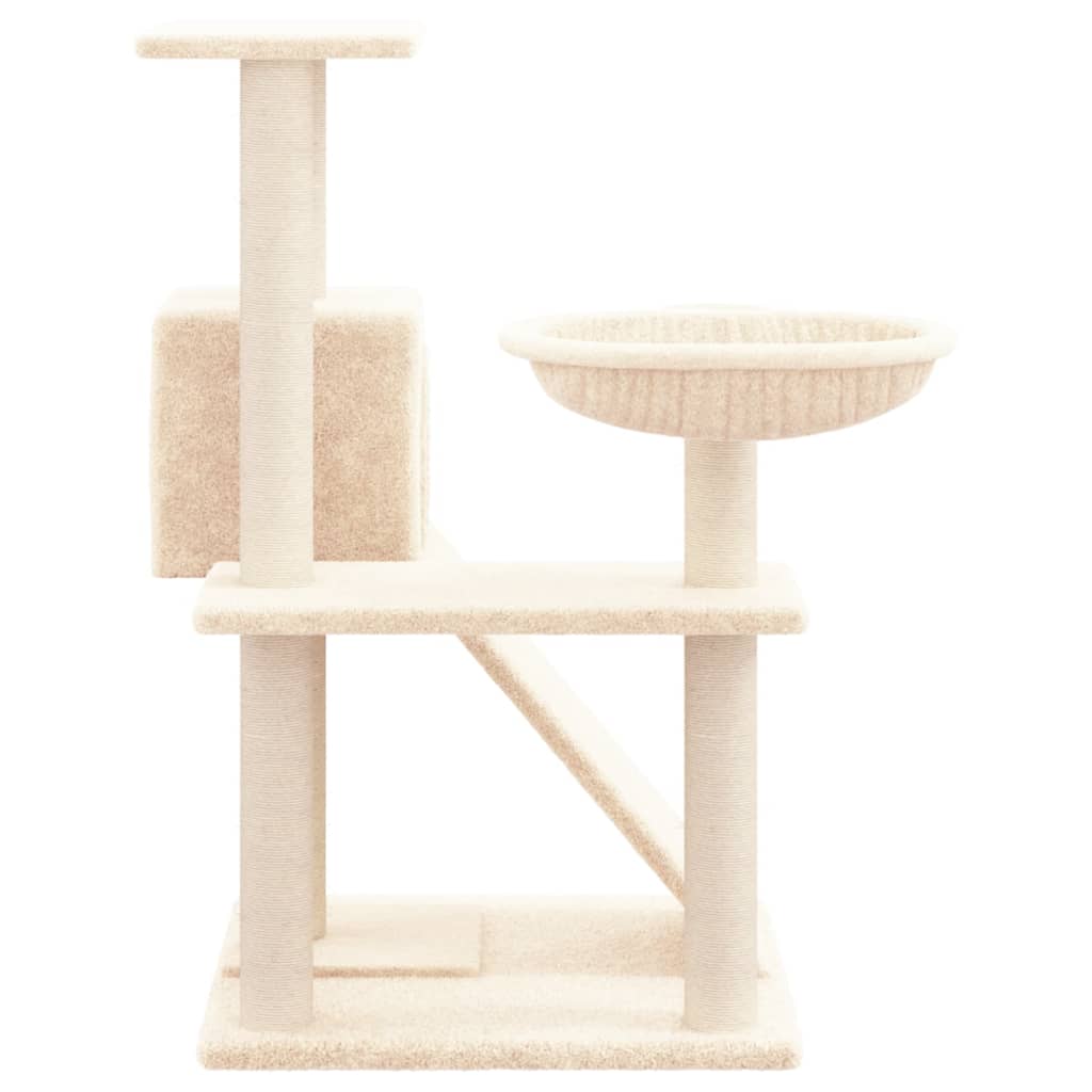 Arbre à chat avec griffoirs en sisal Crème 82 cm