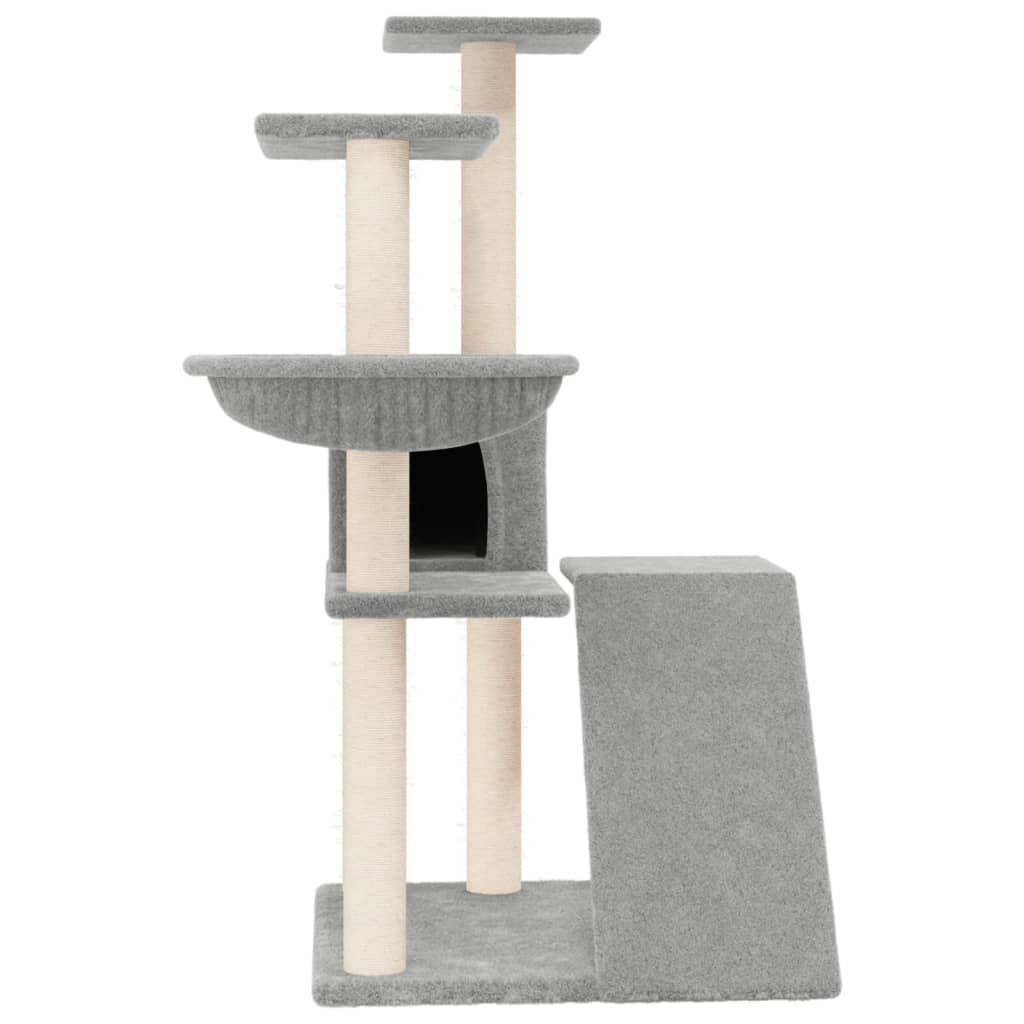 Arbre à chat avec griffoirs en sisal Gris clair 94 cm