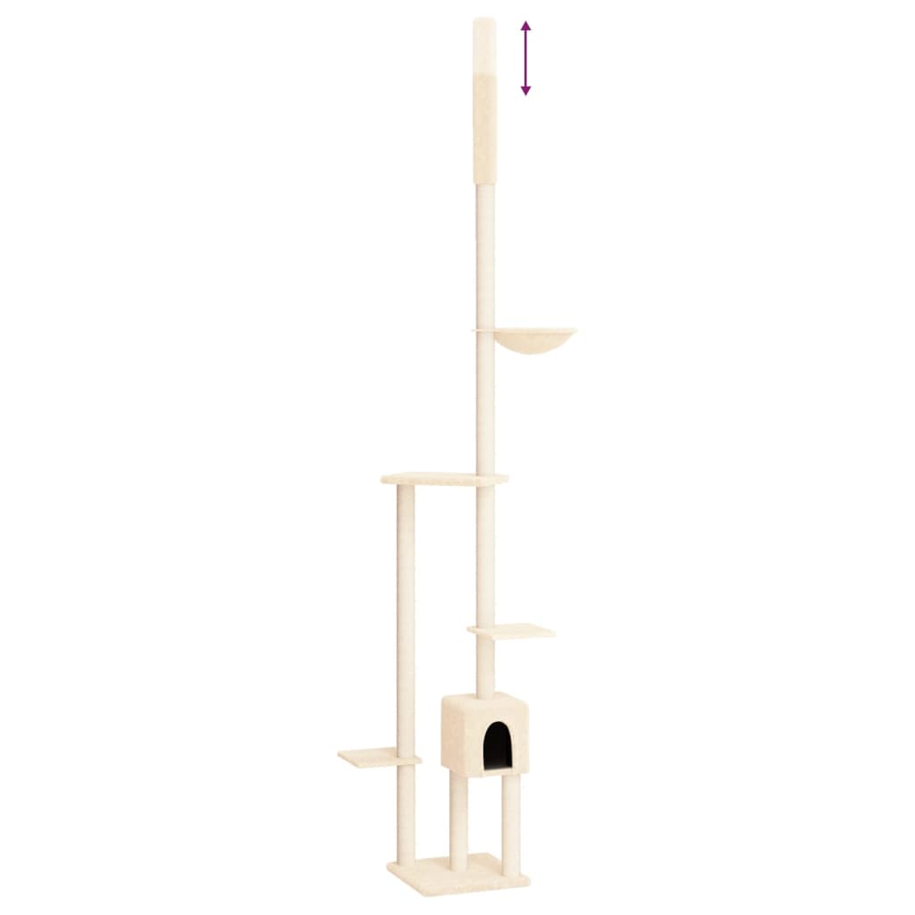 Arbre à chat du sol au plafond Crème 258,5-284,5 cm