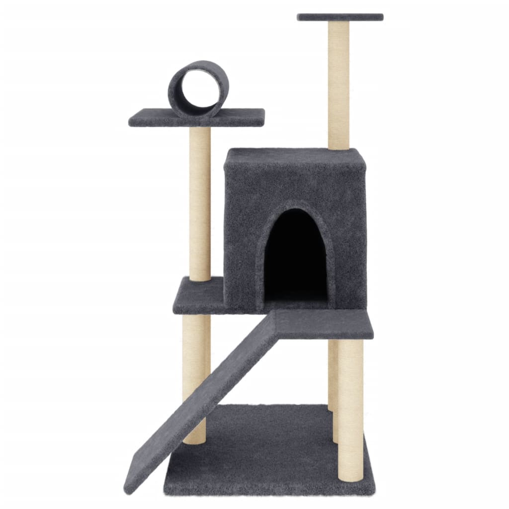 Arbre à chat avec griffoirs en sisal gris foncé 110,5 cm