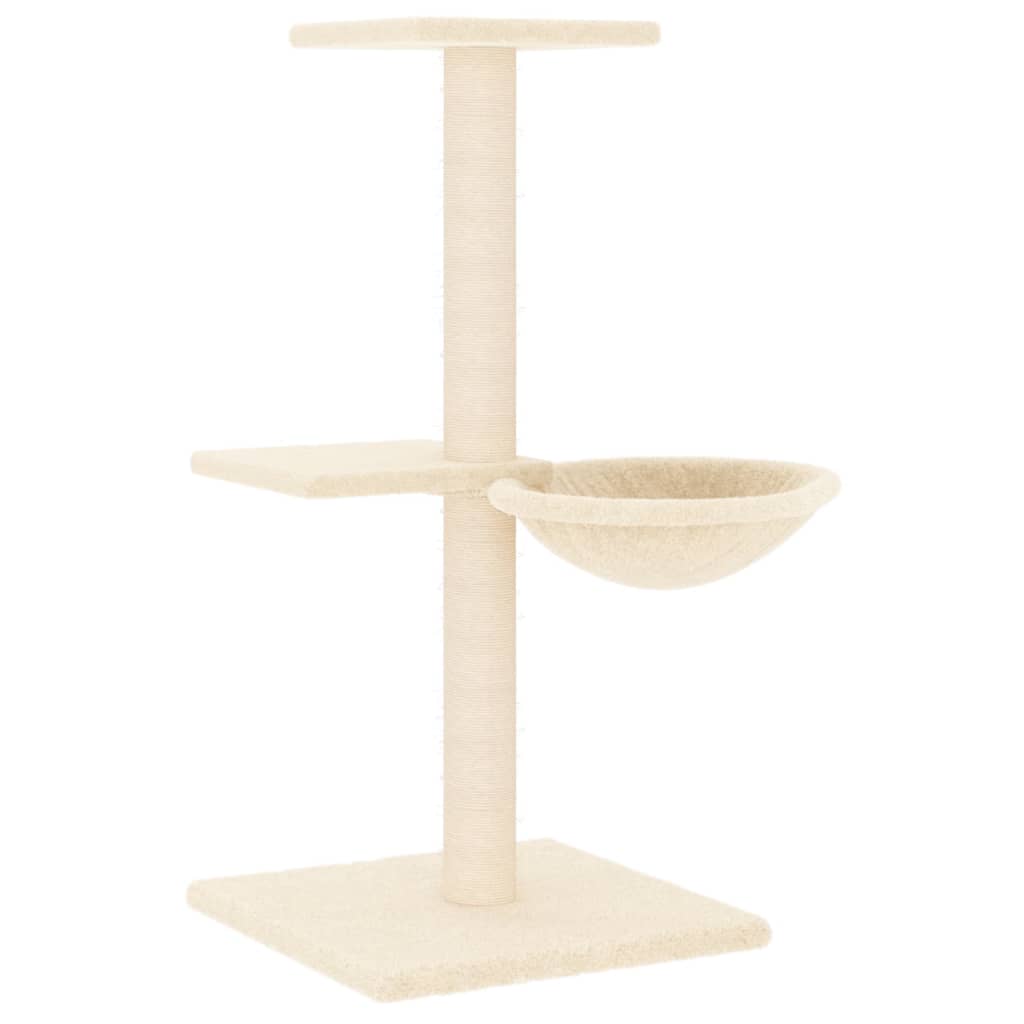 Arbre à chat avec griffoirs en sisal crème 72 cm