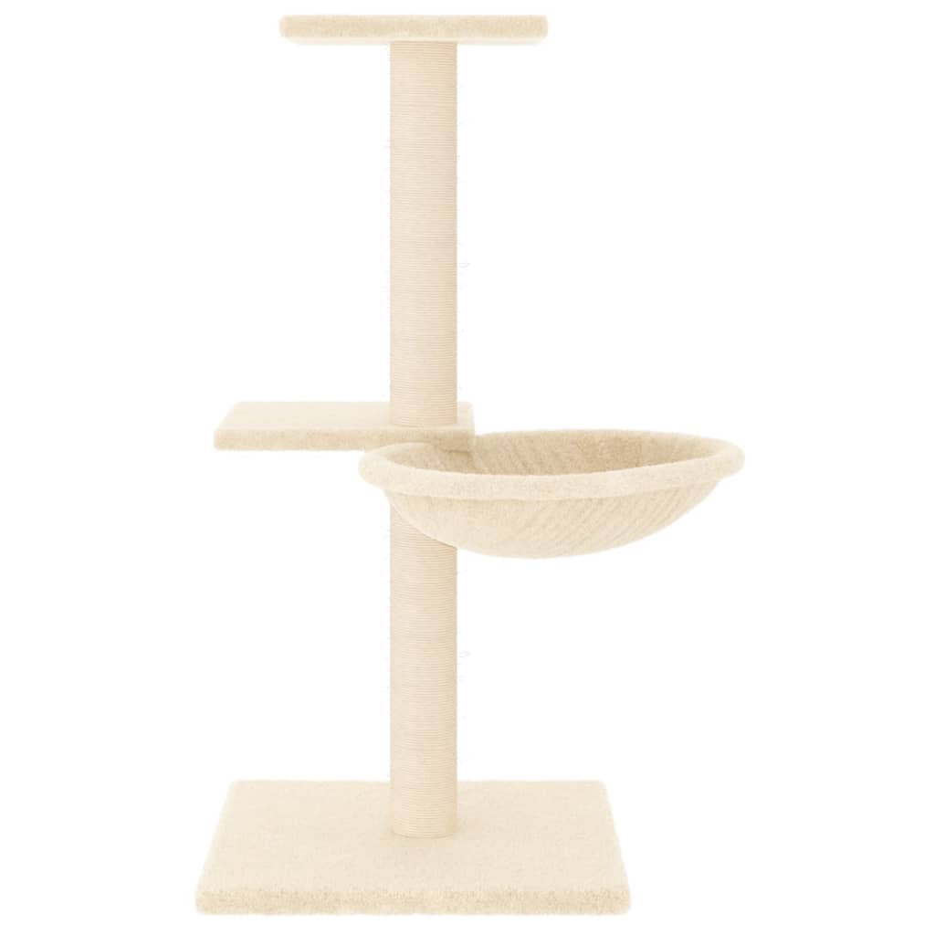 Arbre à chat avec griffoirs en sisal crème 72 cm