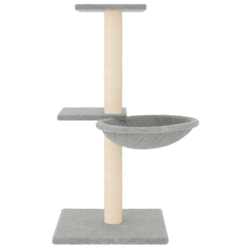 Arbre à chat avec griffoirs en sisal gris clair 72 cm