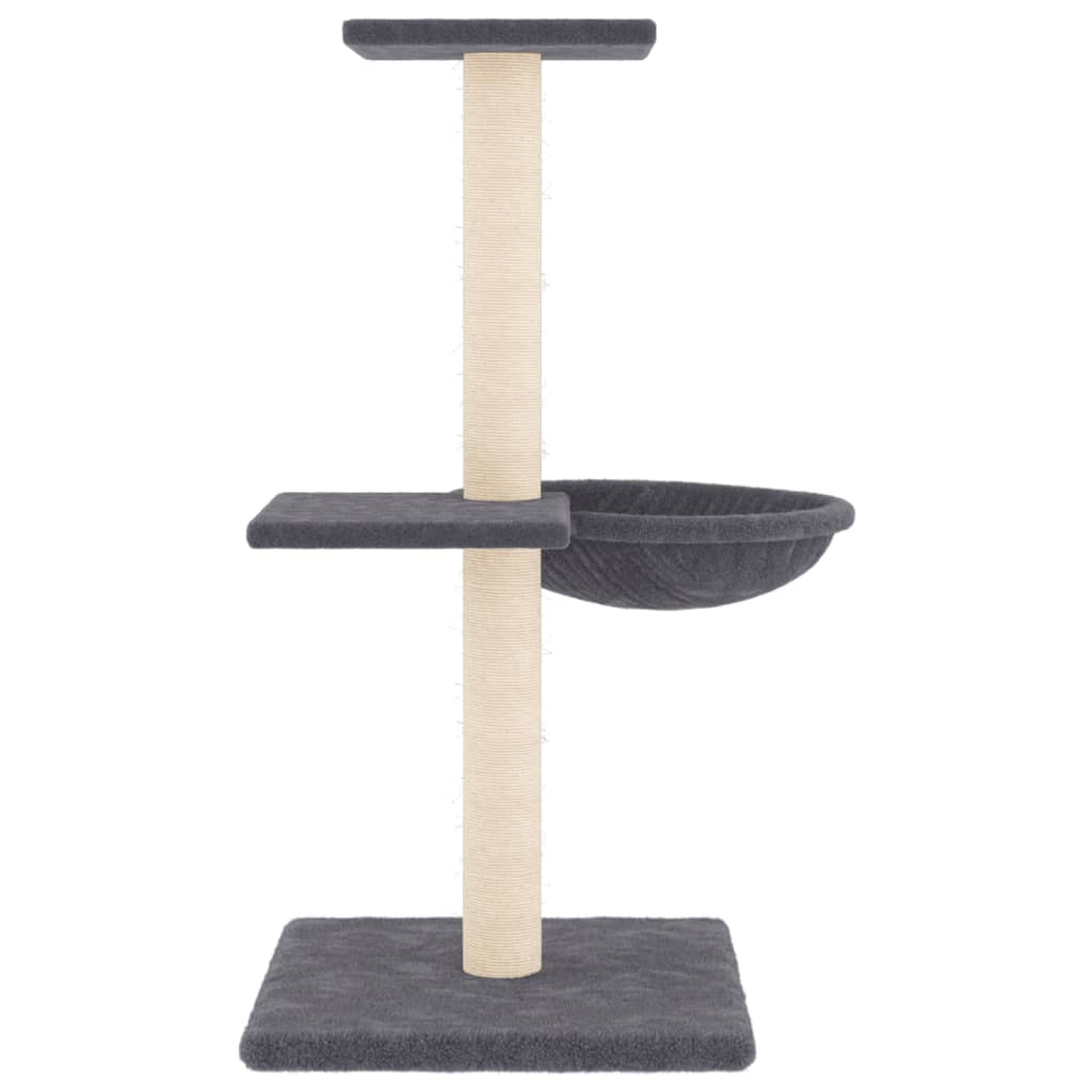 Arbre à chat avec griffoirs en sisal gris foncé 72 cm