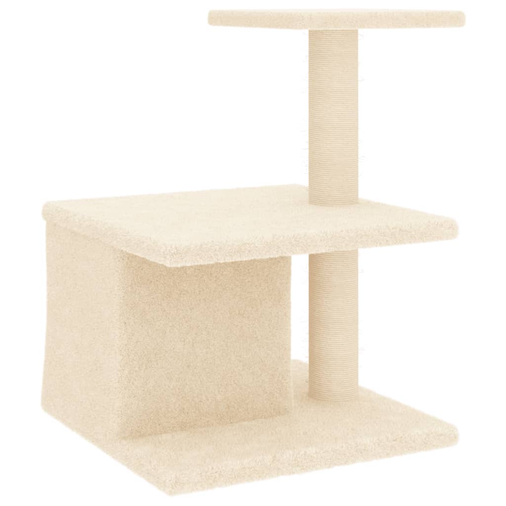 Arbre à chat avec griffoirs en sisal crème 48 cm