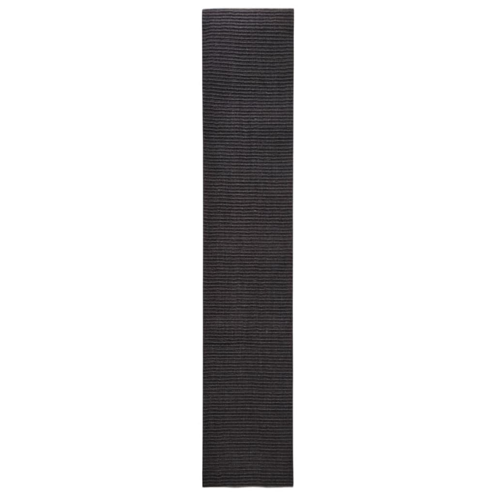 Tapis en sisal pour griffoir noir 66x350 cm