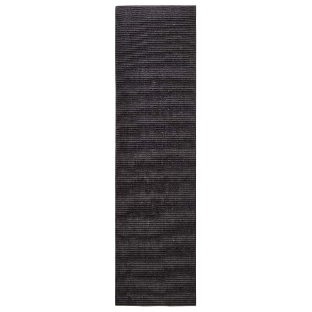 Tapis en sisal pour griffoir noir 80x300 cm