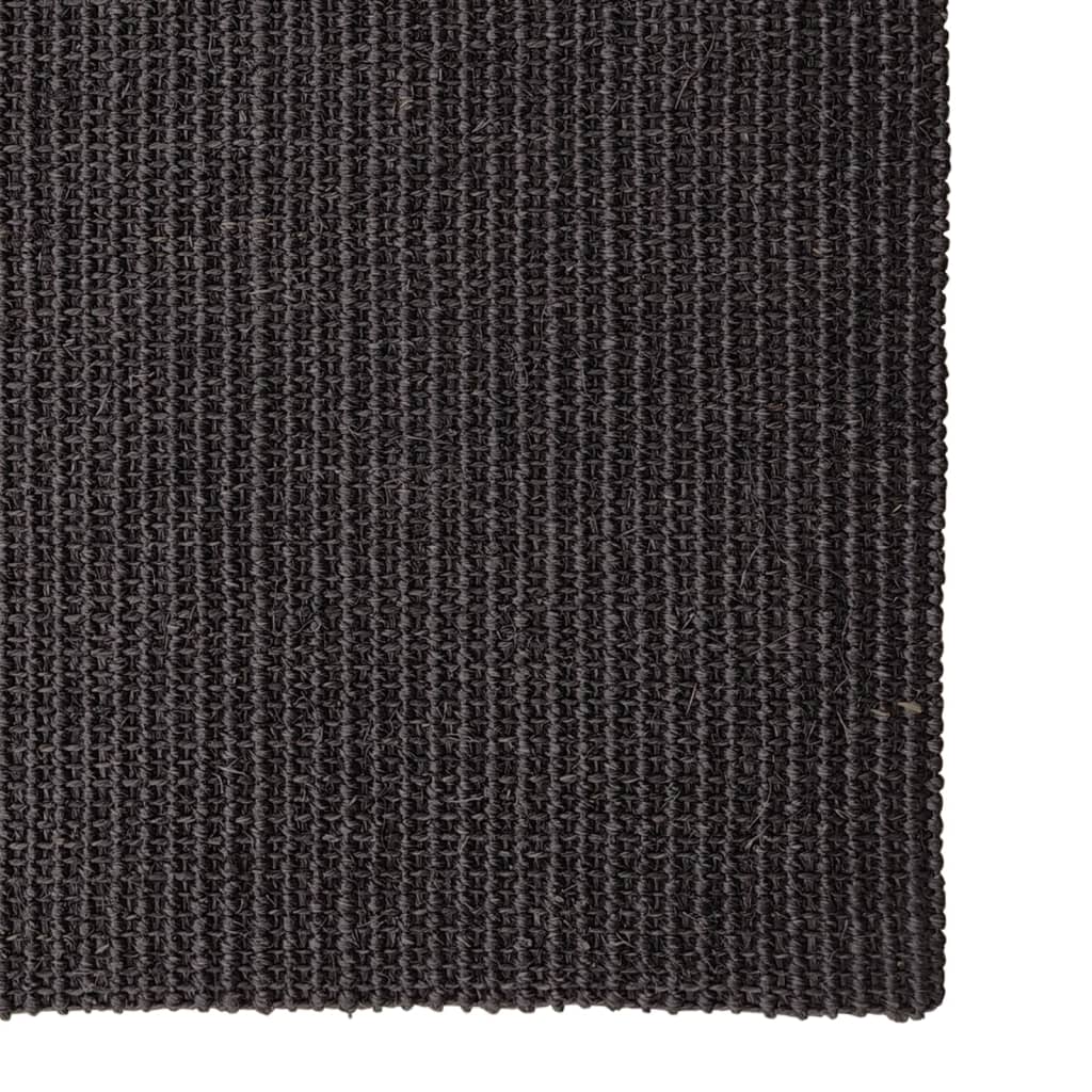 Tapis en sisal pour griffoir noir 80x300 cm