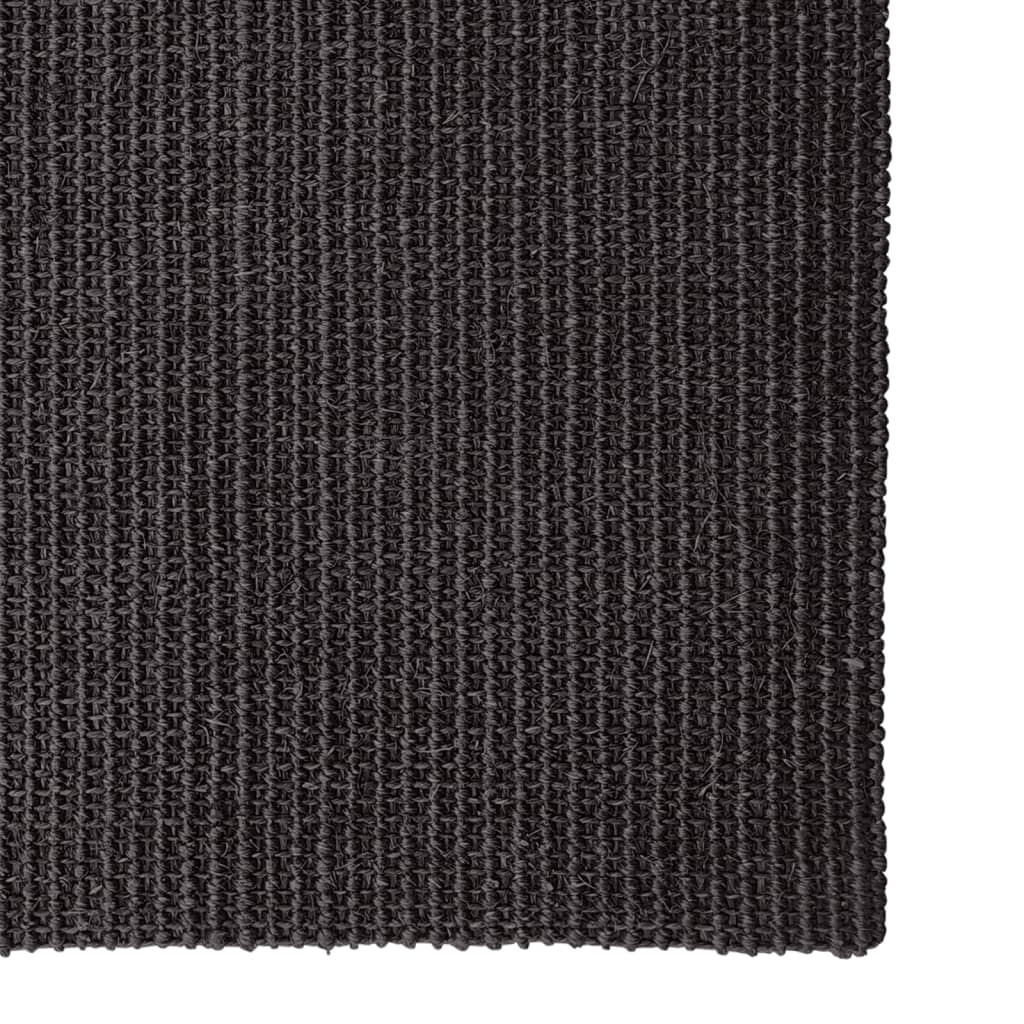 Tapis en sisal pour griffoir noir 80x350 cm