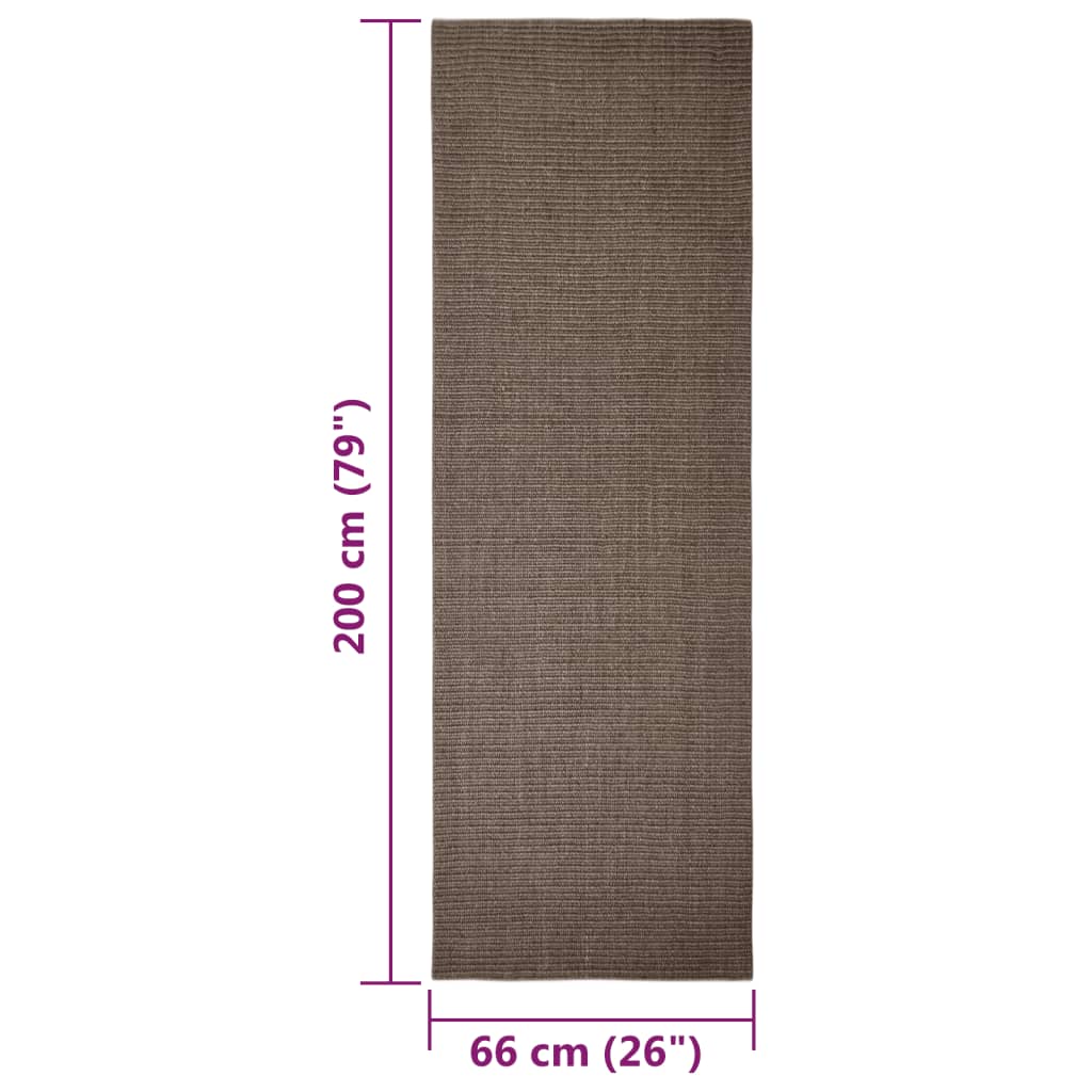 Tapis en sisal pour griffoir marron 66 x 200 cm