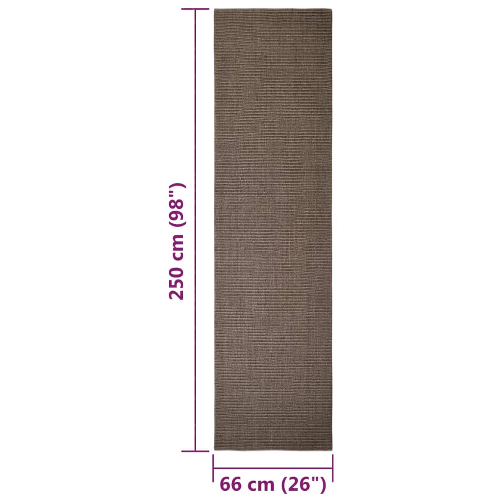 Tapis en sisal pour griffoir marron 66 x 250 cm