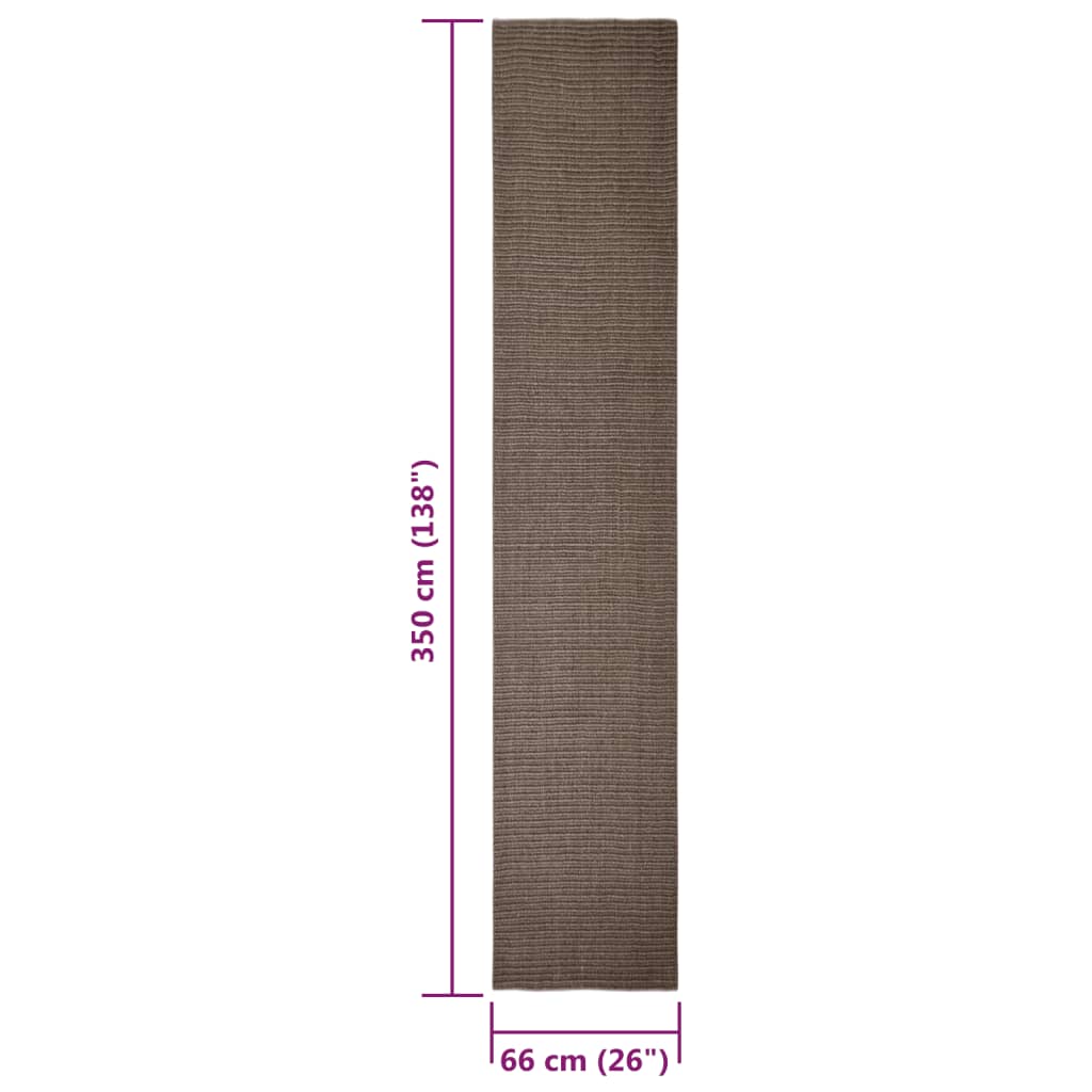 Tapis en sisal pour griffoir marron 66 x 350 cm