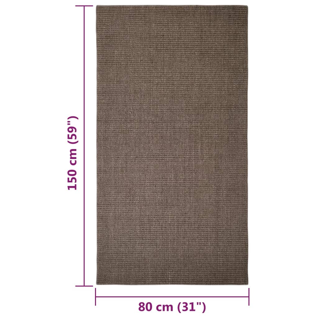 Tapis en sisal pour griffoir marron 80x150 cm