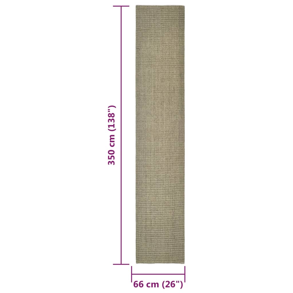 Tapis en sisal pour griffoir taupe 66x350 cm