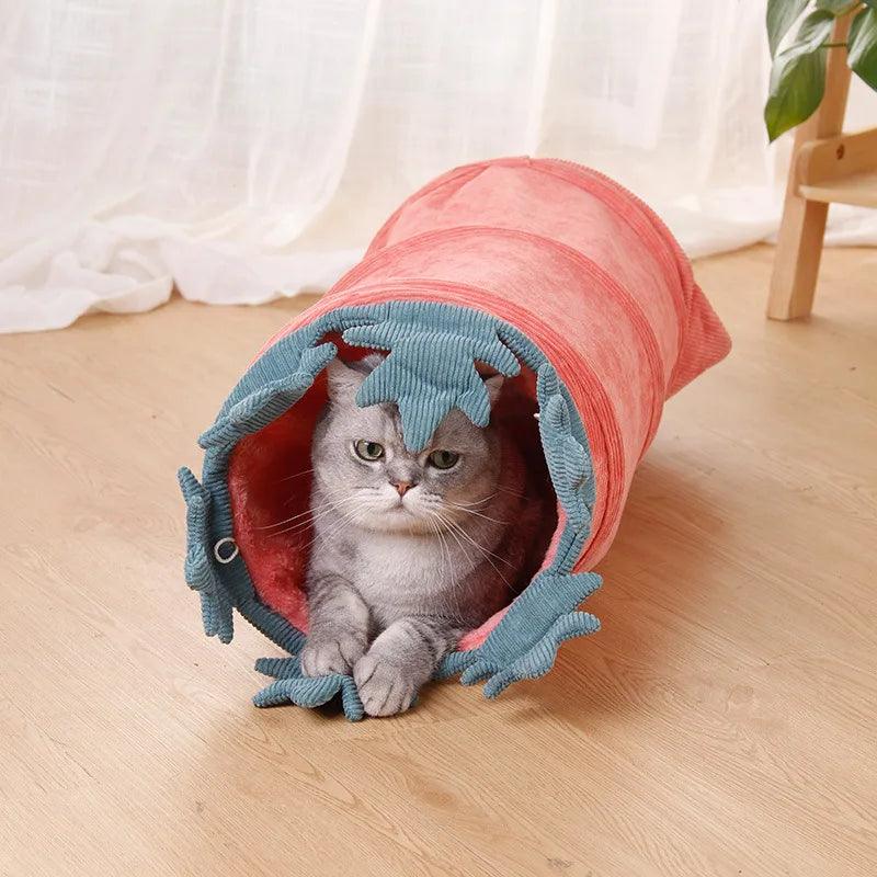 Tunnel de jeux pour chat, au look rigolo - Animalerie en ligne Kat-Shop