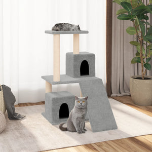 Arbre à chat avec griffoirs en sisal Gris clair 82 cm - Animalerie en ligne www.kat-shop.be