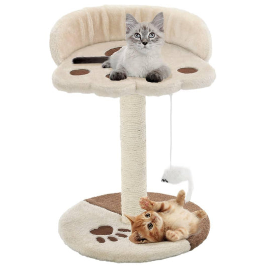 Arbre à chat avec griffoir en sisal 40 cm Beige et Marron - Animalerie en ligne Kat-Shop