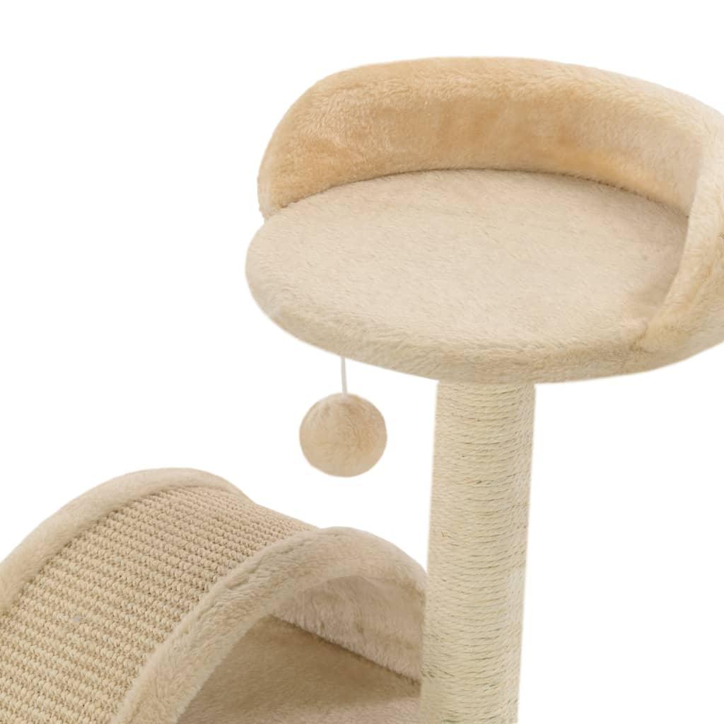 Arbre à chat avec griffoir en sisal 40 cm Beige et Marron - Animalerie en ligne Kat-Shop