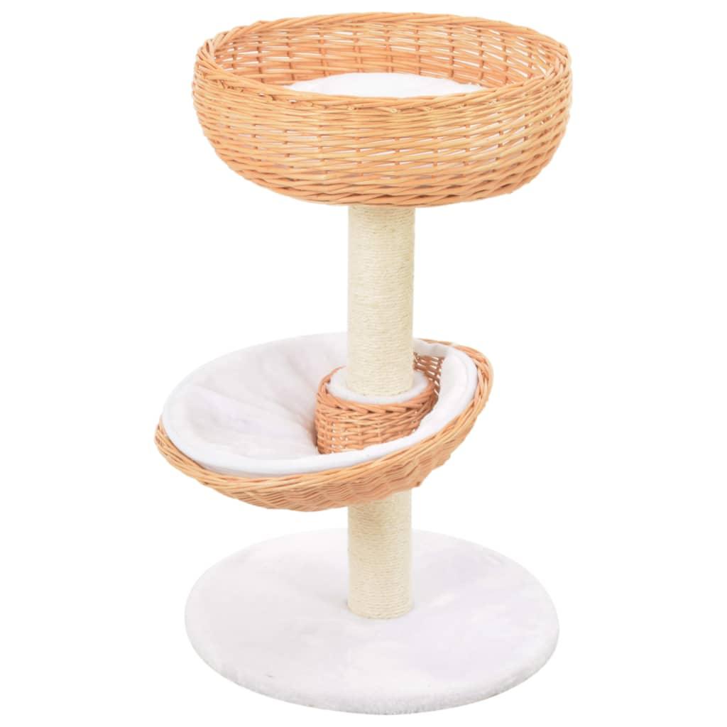 Arbre à chat avec griffoir en sisal Naturel Bois de saule - Animalerie en ligne Kat-Shop