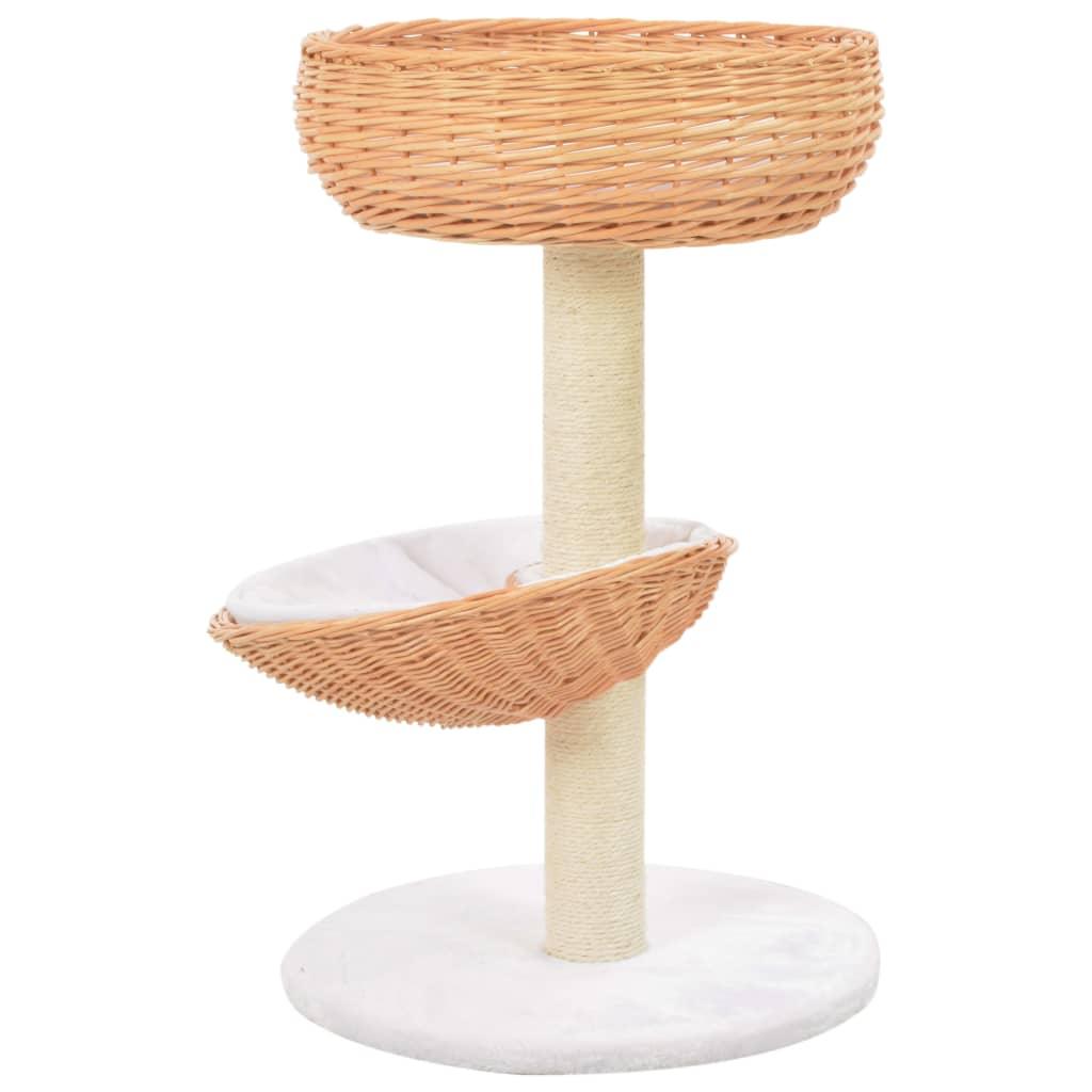 Arbre à chat avec griffoir en sisal Naturel Bois de saule - Animalerie en ligne Kat-Shop