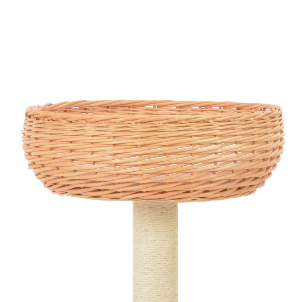 Arbre à chat avec griffoir en sisal Naturel Bois de saule - Animalerie en ligne Kat-Shop