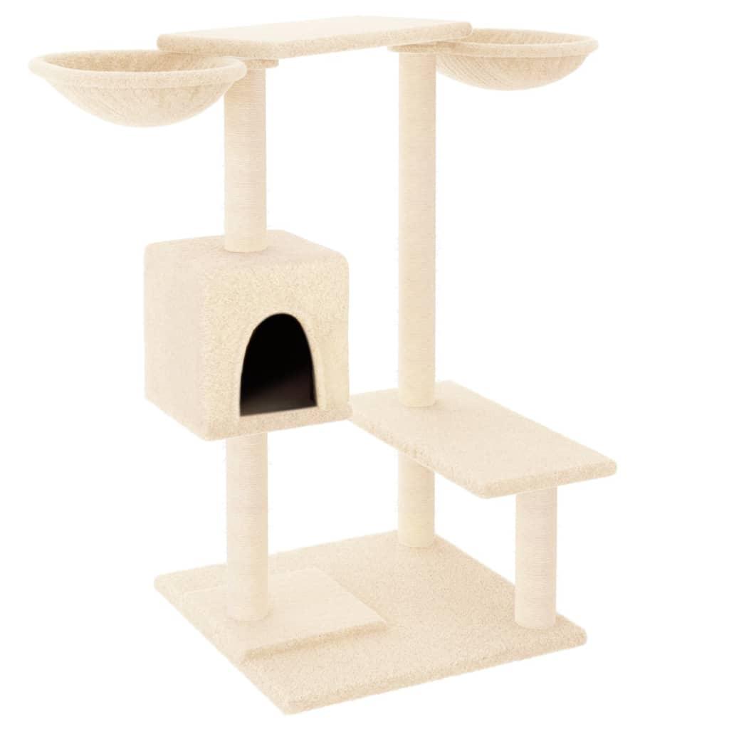 Arbre à chat avec griffoirs crème 82 cm - Animalerie en ligne Kat-Shop