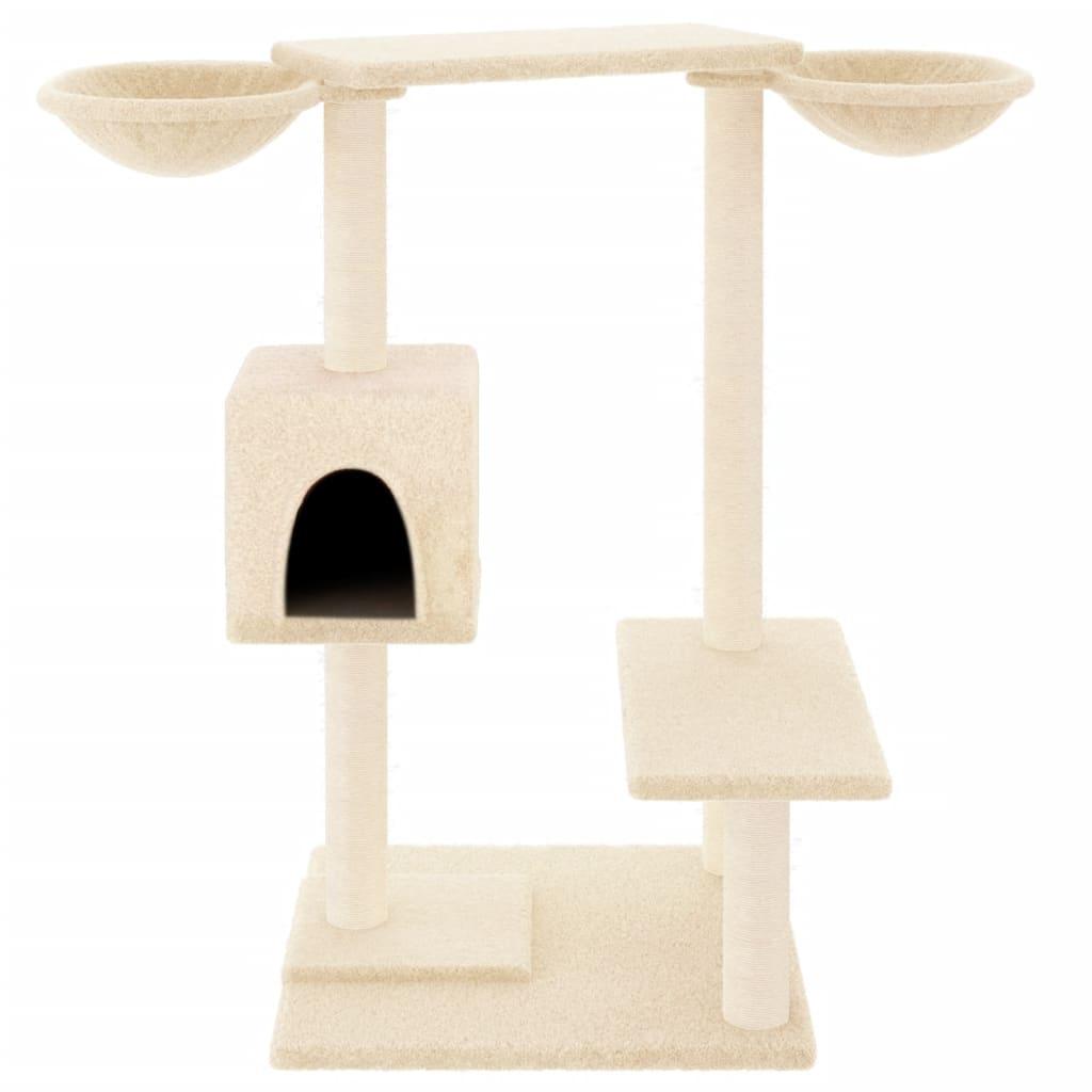 Arbre à chat avec griffoirs crème 82 cm - Animalerie en ligne Kat-Shop