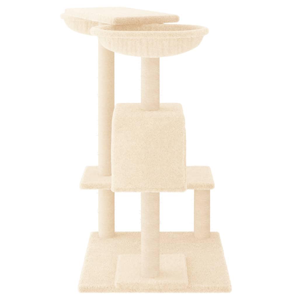 Arbre à chat avec griffoirs crème 82 cm - Animalerie en ligne Kat-Shop