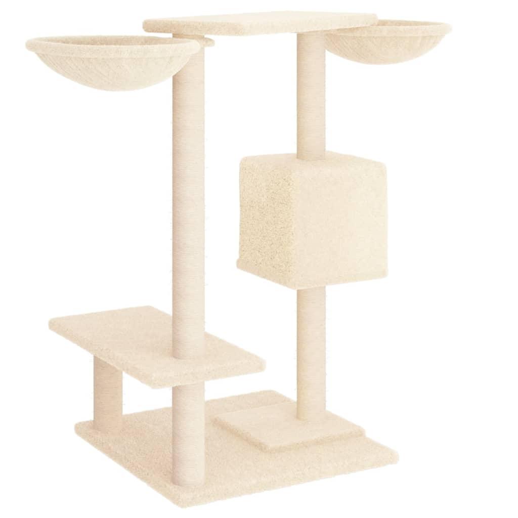 Arbre à chat avec griffoirs crème 82 cm - Animalerie en ligne Kat-Shop