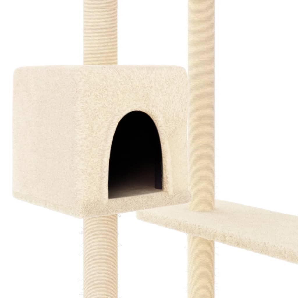 Arbre à chat avec griffoirs crème 82 cm - Animalerie en ligne Kat-Shop